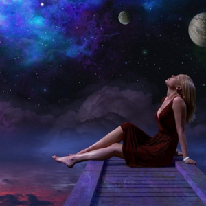 Waiting in Human Design - woman connected to the Cosmos