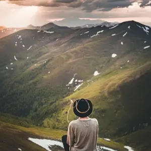 Human Design Strategy to Respond - Man hiking to get peace to tune into himself