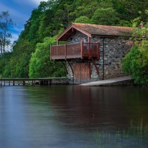 Balcony looking out onto a lake